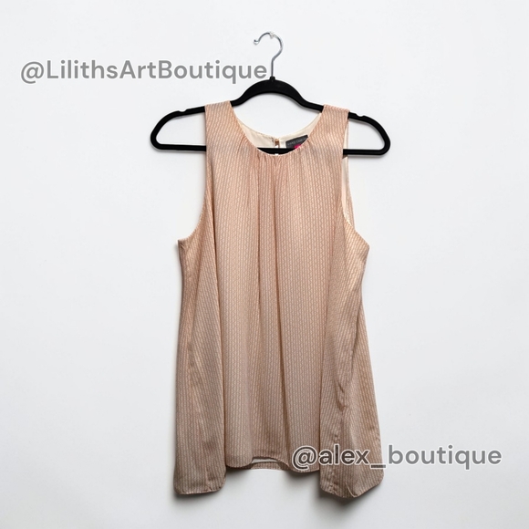 Vince Camuto Pleated Front Sleeveless Shell Top Peach Size M (L026) - Picture 2 of 9